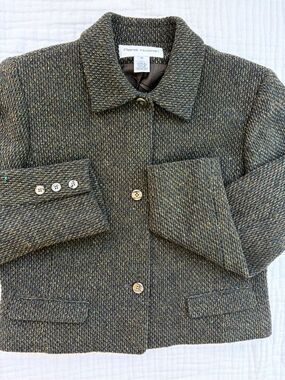 Rena Rowan Tweed Jacket Wool Blend Career Academia Blazer Size 12